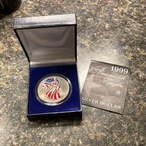 1999 American Eagle Lady Liberty Painted Silver Dollar